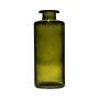 Glas Flasche Vase EMANUELA aus Glas, Maserung, olivgrün-klar, 13cm, Ø5,4cm
