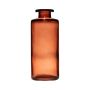 Glas Flasche Vase EMANUELA aus Glas, Maserung, lachs-klar, 13cm, Ø5,4cm