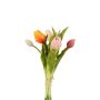 Kunstblumen Tulpen Strauß LEANA, rosa-orange, 30cm, Ø20cm
