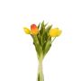 Kunstblumen Tulpen Strauß LEANA, gelb-grün-orange, 30cm, Ø20cm