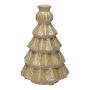 Dekoflasche Tannenbaum BRIXON, Blatt Muster, Keramik, beige, 15,5cm, Ø10cm
