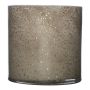 Glas Zylinder für Kerzen SANYA EARTH, gesprenkelt, grau-gold, 12cm, Ø12cm