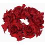 Künstlicher Kerzenkranz INGA, Rose, Hortensie, rot, Ø15cm