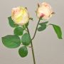 Künstliche Blume Rose RENATUS, creme-rosa, 45cm, Ø6-8cm