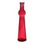 Deko Vase Flasche REYNALDO aus Glas, rot-klar, 23cm, Ø5,5cm