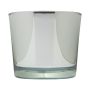 Pflanztopf aus Glas ALENA SHINY, silber glänzend, 12,5cm, Ø14,5cm