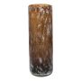 Glas Blumenvase PEPA, marmoriert, orange-braun-weiß-klar, 35cm, Ø12cm