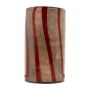 Zylinder Glas Blumenvase ELISEO, Linienmuster, braun-orange-klar, 25cm, Ø14cm