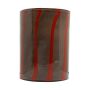 Zylinder Glas Blumenvase ELISEO, Linienmuster, braun-orange-klar, 25cm, Ø19cm