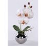 Kunstblume Orchidee Phalaenopsis NAPIRAI, Übertopf, weiß-lila, 30cm
