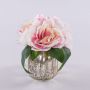 Künstlicher Blumenstrauß Pfingstrose VEIKO in Glasvase, rosa-creme, 15cm
