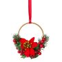 Deko Kranz Blumenring Weihnachtsstern, Tanne KUBRI, Beeren, rot, Ø14cm
