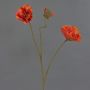 Künstlicher Mohnblumenzweig PEJA, orange-rot, 90cm, Ø11-13cm