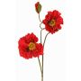Künstlicher Mohnblumenzweig PEJA, rot, 90cm, Ø11-13cm