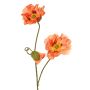 Künstlicher Mohnblumenzweig PEJA, pfirsich, 90cm, Ø11-13cm