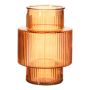 Dekovase MADDILYN, Glas, Rillen, orange, 20cm, Ø15cm