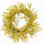 Künstlicher Blumenkranz Mimose Schleierkraut MAFARA, gelb-weiß, Ø35cm