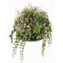 Kunstblumengesteck Fleißiges Lieschen DANFIR, Minze, Farn, Klee, weiß-grün, 50cm, Ø32cm