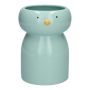 Deko Vase ADDILYNN aus Dolomit, mit Küken Gesicht, blau, 17cm, Ø11,5cm