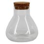 Glaskolben PEPPA mit Korkdeckel, klar, 11,5cm, Ø10,3cm