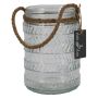 Kerzenglas PRISMY mit Seil, Muster, klar, 16,5cm, Ø11cm