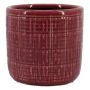 Pflanztopf RESCHADA, Keramik, Karomuster, rot, 12,5cm, Ø13,2cm