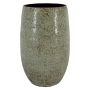 Vintage Vase OXYON, Keramik, Streifen, gesprenkelt, grün, 30cm, Ø19cm