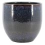 Keramik Übertopf ELIEL, gesprenkelt, schwarz-blau, 20cm, Ø20cm