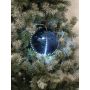 Christbaum Kugel LUVELIA mit LED, 5 Stück, glänzend dunkelblau, Ø8cm