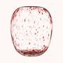 Bauchige Glas Blumenvase RUSSELL, Leopardenmuster, rot-klar, 26cm, Ø22,4cm