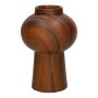 Deko Blumenvase MARILLA in Holzoptik, Dolomit, braun, 15cm, Ø10cm