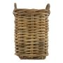 Eckiger Aufbewahrungskorb BENIGNO mit Henkel, Rattan, braun, 30x30x52cm