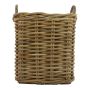 Eckiger Aufbewahrungskorb BENIGNO mit Henkel, Rattan, braun, 44x44x59cm