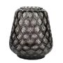 Glas Blumen Vase LEISSAN, Wabenmuster, grau, 30cm, Ø23cm