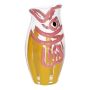 Deko Tischvase Fisch VIALO aus Glas, rosa-gelb-klar, 28,5cm, Ø15,5cm