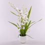Künstliche Blume Oncidium Orchidee SHANIA, Keramiktopf, weiß-braun, 50cm