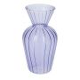 Kleine Blumenvase FENNY aus Glas, mit Muster, lila-klar, 14cm, Ø7,4cm