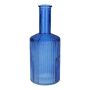 Flaschenvase GINTA aus Glas, mit Rillen, blau-klar, 20,5cm, Ø8,2cm