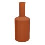 Flaschenvase GINTA aus Glas, mit Rillen, braun-matt, 20,5cm, Ø8,2cm