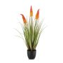 Kunst Fackellilie FLORENS im Dekotopf, rot-orange, 90cm