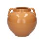 Dekovase OSIRA aus Steingut, mit Henkeln, terracotta, 17cm, Ø18cm
