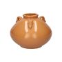 Dekovase OSIRA aus Steingut, mit Henkeln, terracotta, 14,2cm, Ø18cm