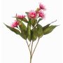 Kunstzweig Eukalyptus MEVARD mit Blüten, pink, 60cm, Ø6cm