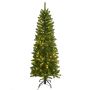 Künstlicher schmaler Weihnachtsbaum ROVANIEMI SPEED, LEDs, 195cm, Ø70cm