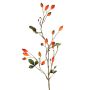 Heckenrosen Deko Zweig ZERBST mit Hagebutten, orange-rot, 80cm
