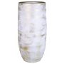 Vase AETIOS, Keramik, Farbverlauf, weiß-gold, 35cm, Ø18cm