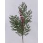 Künstlicher Zedernzweig AMANDLA mit Beeren, rot-grün, 80cm