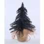 Plastik Tannenbaum ATBARA im Jutesack, mit Glitzer, schwarz, 20cm