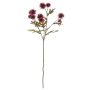 Künstlicher Färberdistel Blumenzweig TRUDBERTA, Trockenoptik, burgunderrot, 55cm, Ø3-4cm