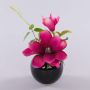 Künstliche Magnolie FEMI im schwarzen Keramiktopf, pink, 20cm, Ø17cm